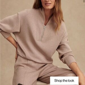 Varley Davidson Sweat in Taupe Marl